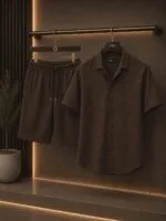 ⁦سوت البحر الشورت قميص وشورت كتان⁩ - الصورة ⁦2⁩