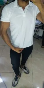 ⁦تيشيرت اسكوبا ياقة رجالي بخامة ليكرا مستوردة⁩ - الصورة ⁦2⁩