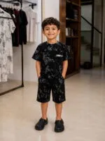 ⁦ترنج أطفال صيفي تشيري قطن ميلتون – رصاصي وأسود⁩ - الصورة ⁦2⁩