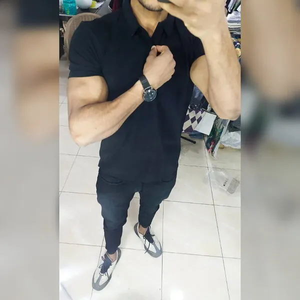 تيشيرت اسكوبا ياقة رجالي بخامة ليكرا مستوردة