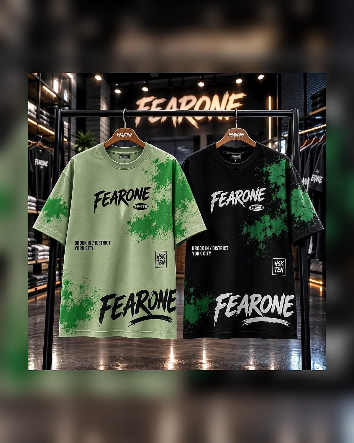 10_fearone_tshirts_1200x1500 تيشرت بارك رجالي صيفي بوليفار – أسود وأخضر - الصورة 1