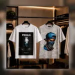عرض قطعتين تيشرت رجالي قناع + PIKALA – أبيض ورصاصي