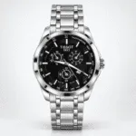 ساعة Tissot رجالي كرونوغراف بسير معدن – أسود / أبيض